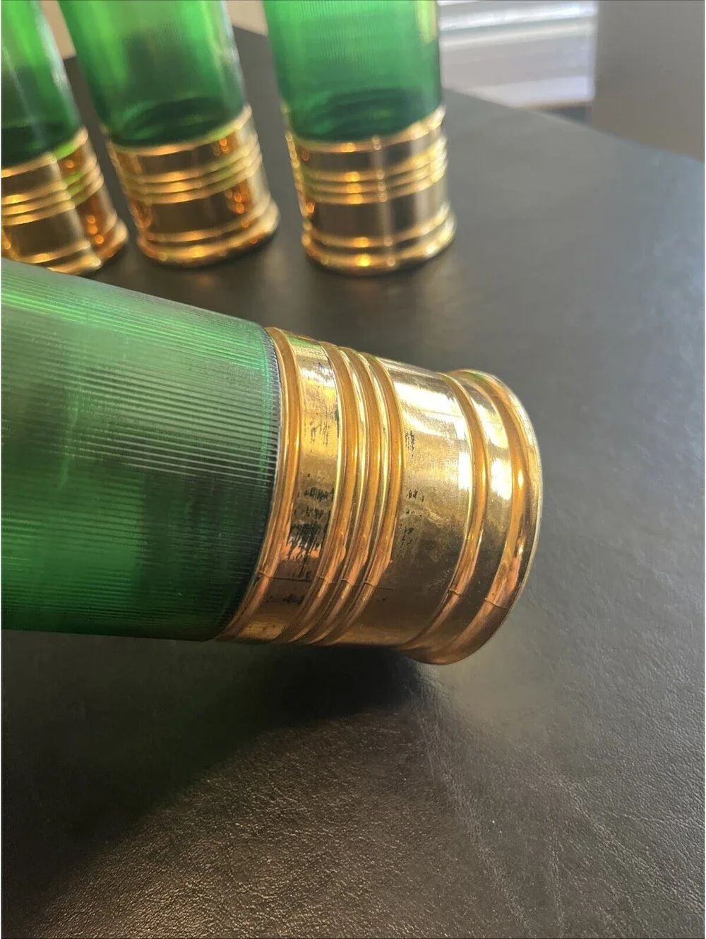Trader Vic's | Big Shot | Shotgun Shell Glasses. Set Of 7. | By Morgantown Glass